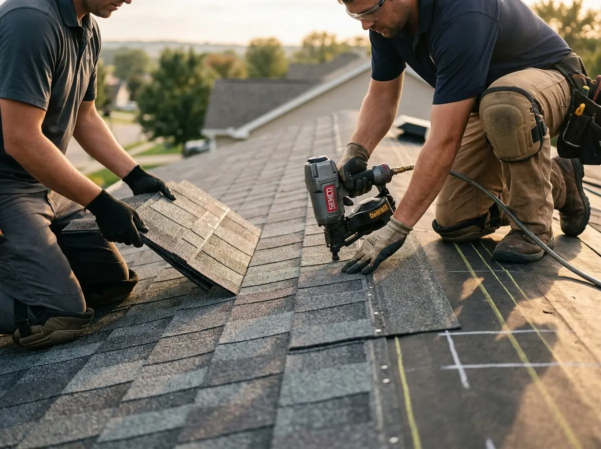 Professional roofer working on a residential roof in Sierra Vista